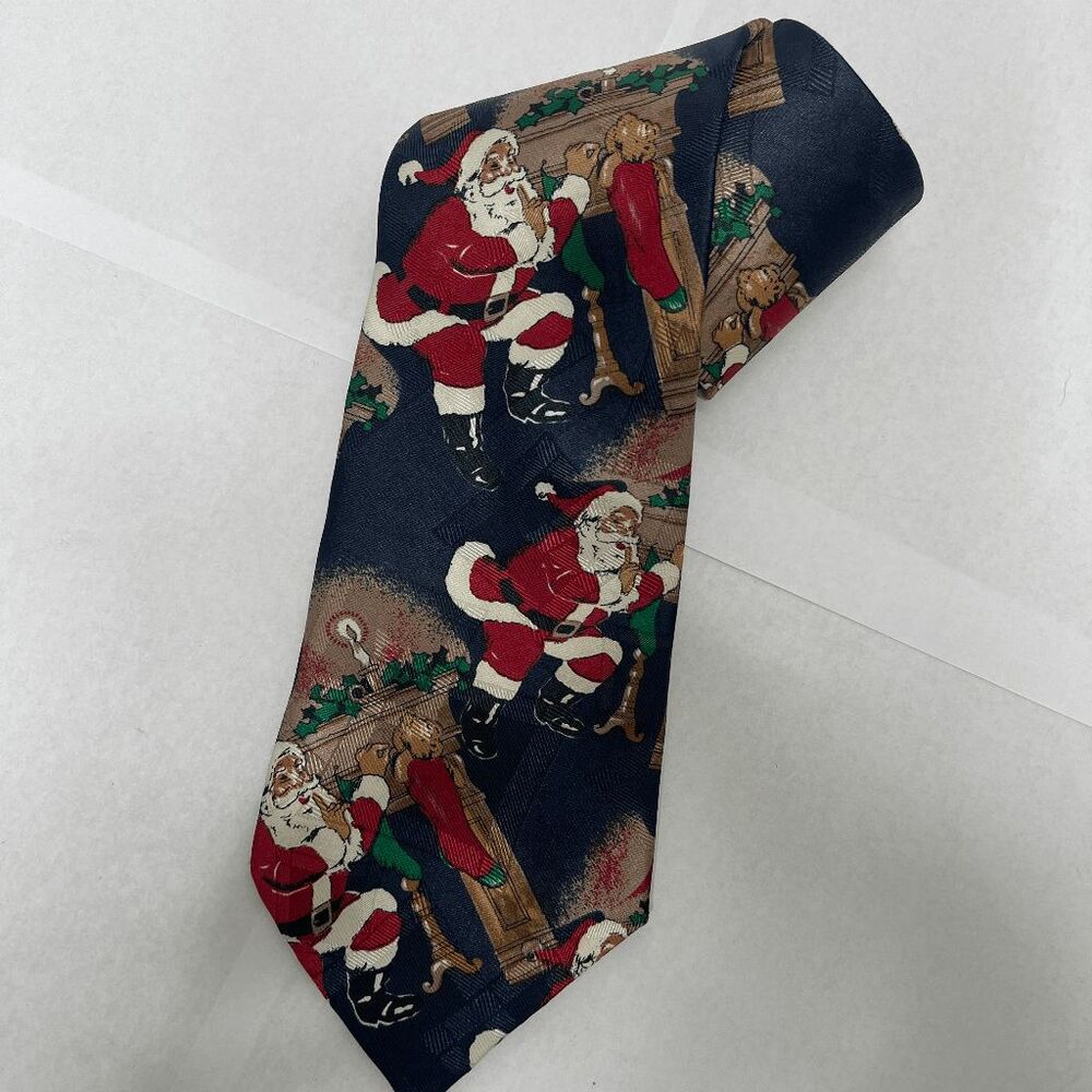 Vintage‎ Christmas Holiday Party Santa Claus Mens Tie